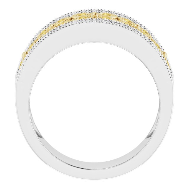 14K White/Yellow 3/8 CTW Natural Diamond Floral Ring 
